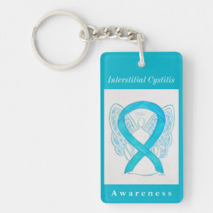 Interstitial Cystitis (IC) Ribbon Angel Keychain