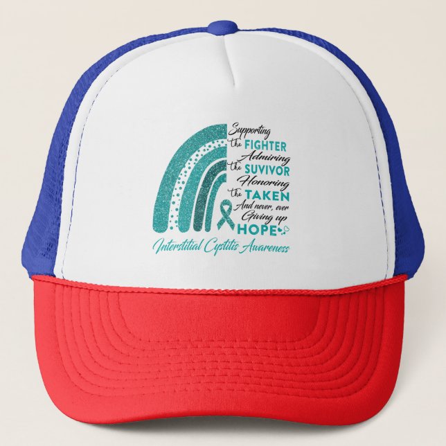 Interstitial Cystitis Warrior Supporting Fighter Trucker Hat (Front)