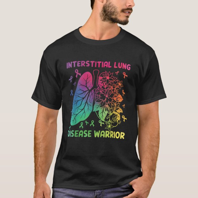 Interstitial Lung Disease Warrior Ribbons T-Shirt (Front)