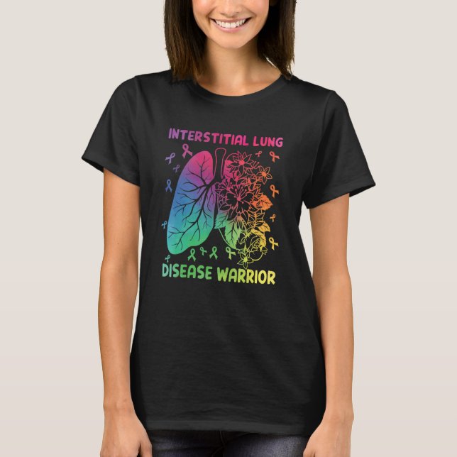 Interstitial Lung Disease Warrior Ribbons T-Shirt (Front)