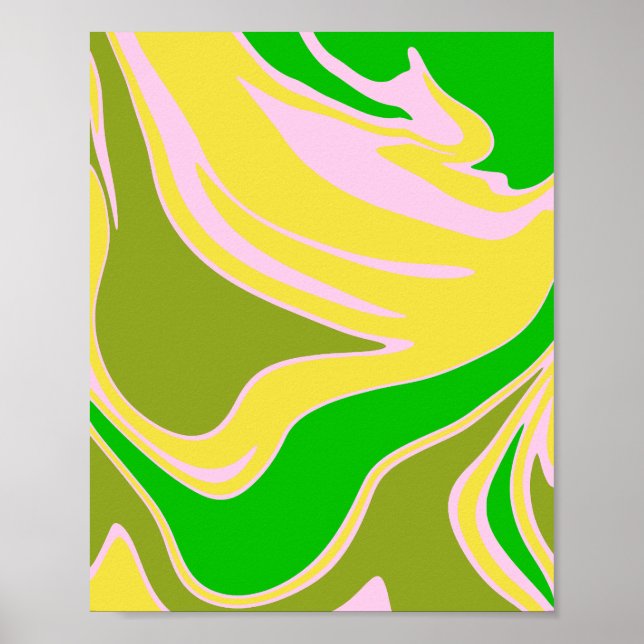 Intertwined Color Waves with Soft Curves Poster (Front)