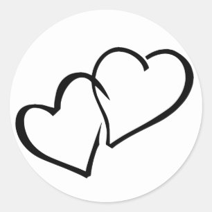 Intertwined Hearts Black & White Wedding Sticker