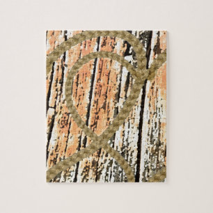Intertwined hearts love rope heart wood wooden jigsaw puzzle