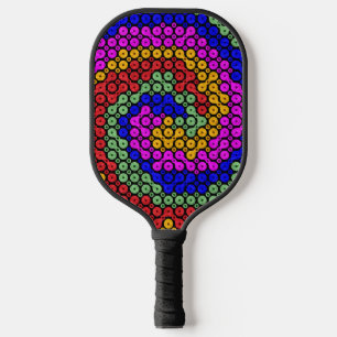 Intertwined Hues Abstract Pickleball Paddle