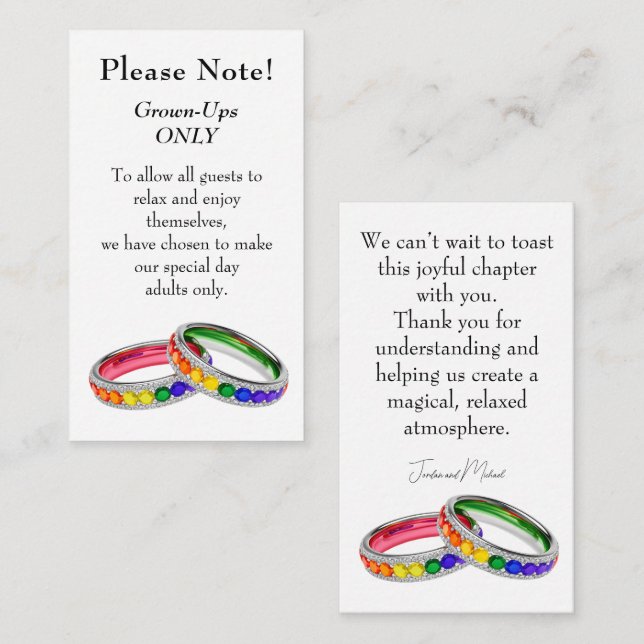 🌈Intertwined in Pride – Adults‑Only Wedding Card (Front/Back)