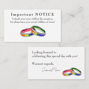 🌈  Intertwined in Pride Adults‑Only Wedding Enclosure Card