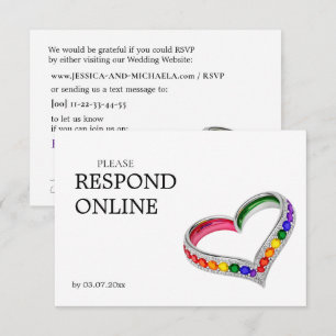 🌈 Intertwined in Pride Horizontal RSVP Online Card