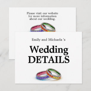 🌈 Intertwined in Pride – Online Wedding Details Enclosure Card