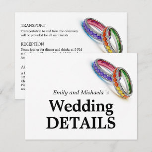 🌈 Intertwined in Pride – Wedding Details Enclosure Card