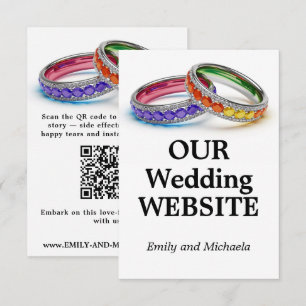 🌈 Intertwined in Pride – Wedding Website Enclosure Card