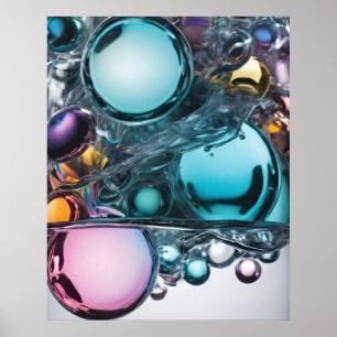 Intertwined Reflective Spheres Poster