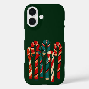 Intertwined Stripey Cane-Shaped Sugar-Sticks iPhone 16 Case