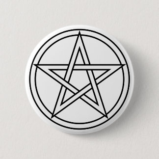 Intertwined White Pentacle 6 Cm Round Badge