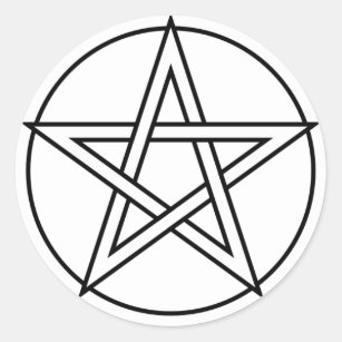 Intertwined White Pentacle Classic Round Sticker