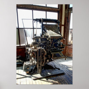 INTERTYPE NEWSPAPER TYPESETTING MACHINE POSTER