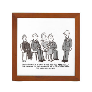 Interview with Boss only Remembering Name of Son Desk Organiser
