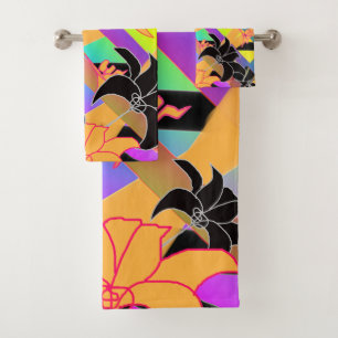 Interwoven Floral Bath Towel Set