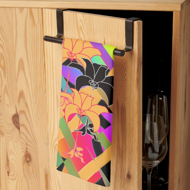 Interwoven Floral Tea Towel (Thirds Fold)