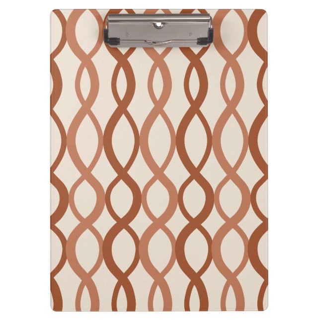 Interwoven Geometric Pattern-Modern Office Clipboard (Front)
