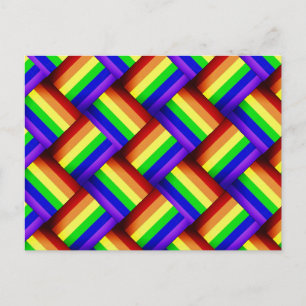 Interwoven LGBT Gay Pride Rainbow Ribbon! Postcard