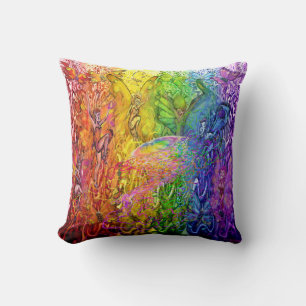 Interwoven Magic Rainbow Cushion
