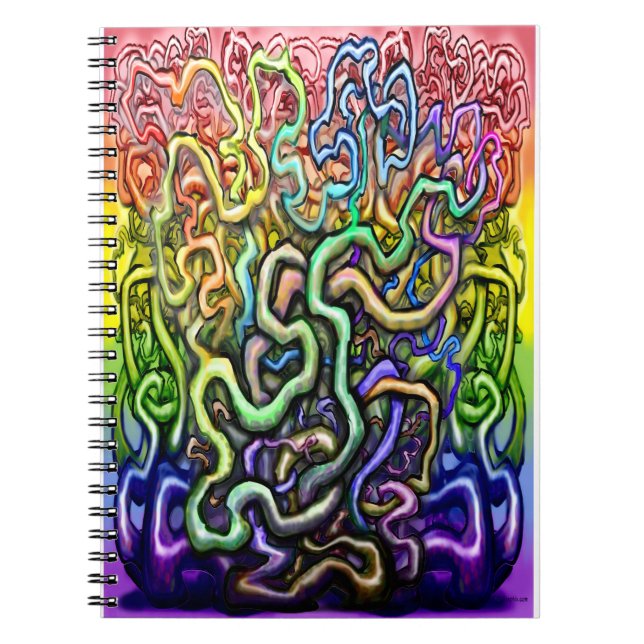 Interwoven Twisted Rainbow Vines Notebook (Front)