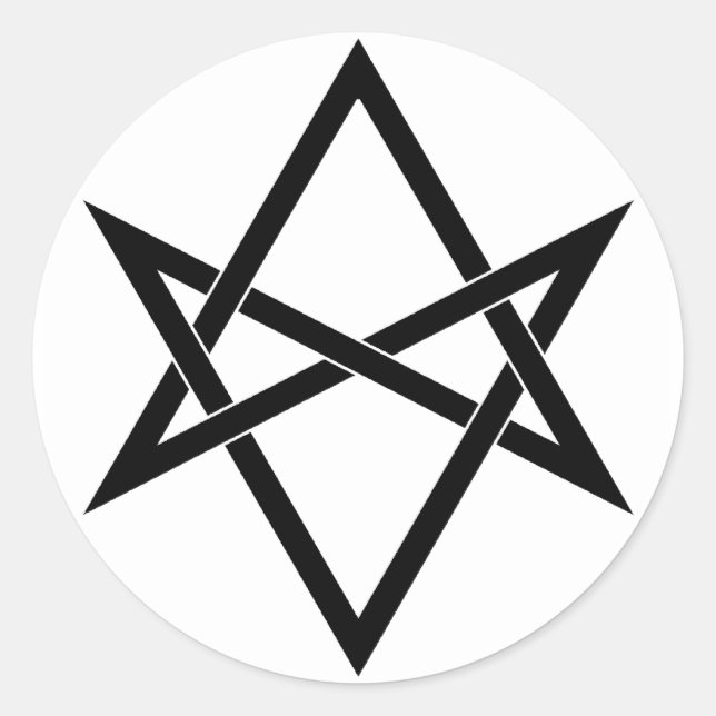 Interwoven unicursal hexagram classic round sticker (Front)