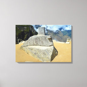 Inti Watana Stone Calendar at Machu Picchu, Peru Canvas Print