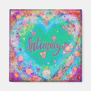 Intimacy Pretty Colourful Heart Flowers Inspirivit Magnet