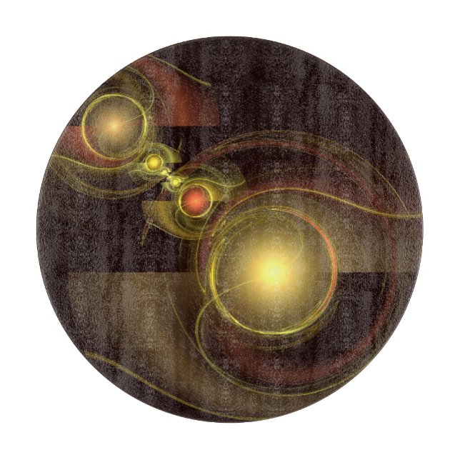 Intimate Connection Abstract Art Circle Cutting Board (Front)