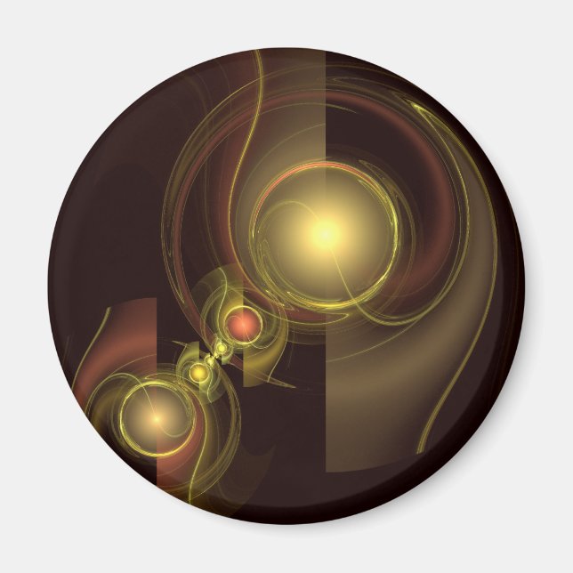 Intimate Connection Abstract Art Round Magnet (Front)