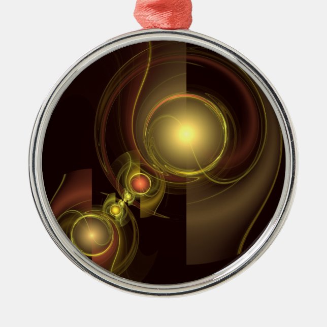 Intimate Connection Abstract Art Round Metal Tree Decoration (Front)