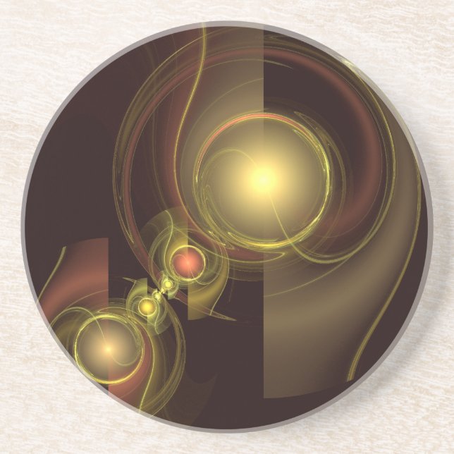 Intimate Connection Abstract Art Sandstone Coaster (Front)
