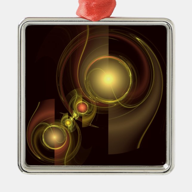 Intimate Connection Abstract Art Square Metal Tree Decoration (Front)