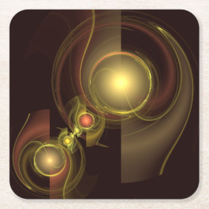 Intimate Connection Abstract Art Square Paper Coaster