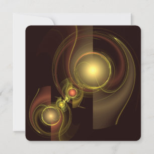 Intimate Connection Golden Energy Abstract Art Invitation