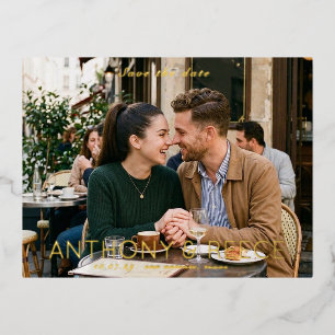 Intimate Save the Date Foil Invitation Postcard