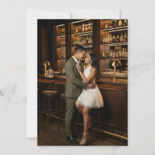 Intimate Warm Brown Photo Invitation