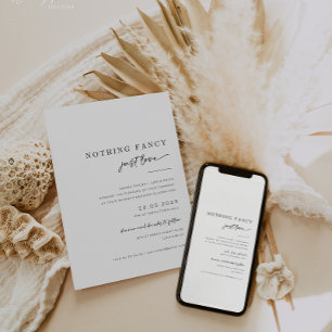 Intimate Wedding Invite Nothing Fancy Just Love