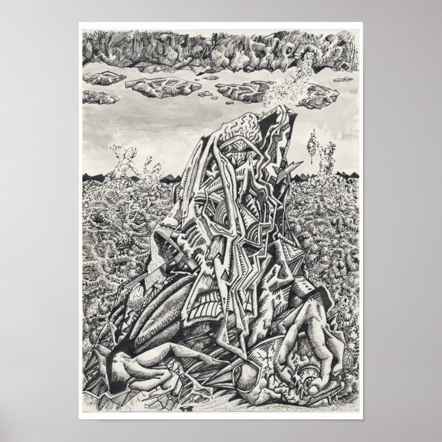 Intimidation, ink drawing by Brian Benson Poster (Front)