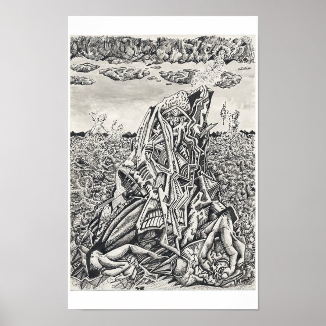 Intimidation, ink drawing by Brian Benson Poster (Front)