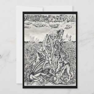 Intimidation, ink drawing Flat Card