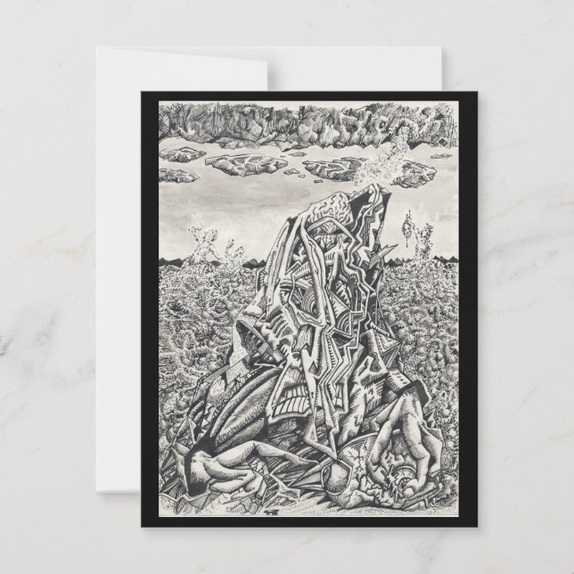 Intimidation, ink drawing Flat Card (Front)