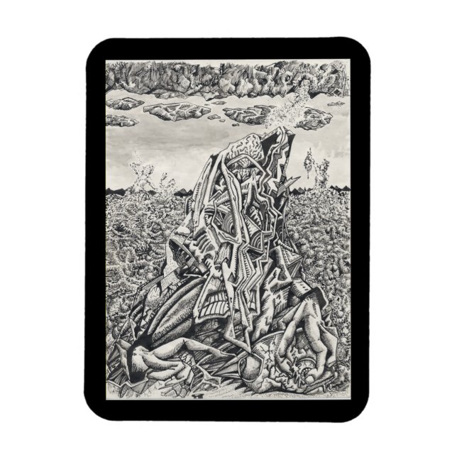 Intimidation, ink drawing  Flexible Magnet (Vertical)