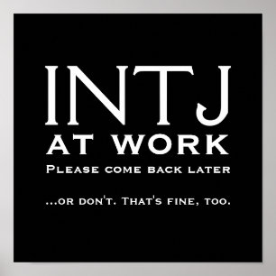 INTJ Myers-Briggs Independent Personality Type Poster