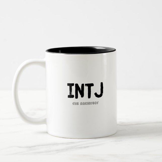 INTJ - The Architect (Black) Two-Tone Coffee Mug (Left)
