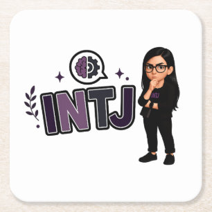 INTJ — The Strategic Visionary Square Paper Coaster