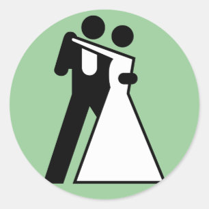 Int'l Sign for Bride & Groom Classic Round Sticker