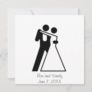 Int'l Sign for Bride & Groom Invitation
