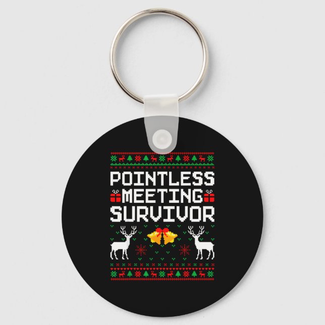 Intless Meeting Survivor Ugly Christmas Sweater Of Key Ring (Front)